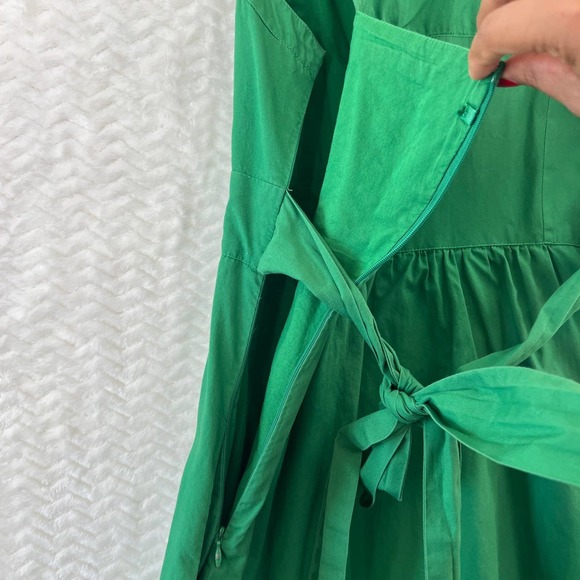 Anthropologie Maeve Kelly Green Fountain of Youth Sleeveless Shirt Dress Women 8 - Picture 8 of 16